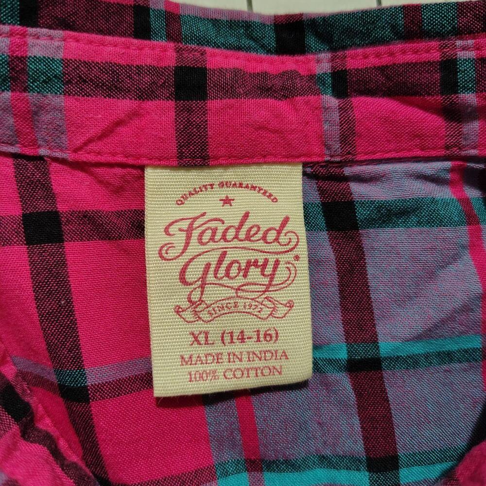 Pink/blue plaid shirt - Picture 3 of 5